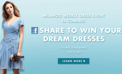 Milanoo: Share To Win Your Big Day Dream Dress