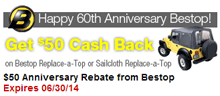 StreetSideAuto: $50 Anniversary Rebate From Bestop