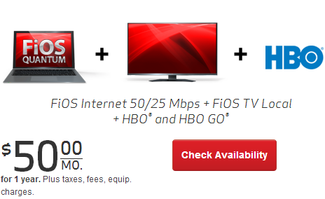 Verizon Fios: Verizon FiOS Double Play Local TV + FiOS Quantum Internet For $50/mo