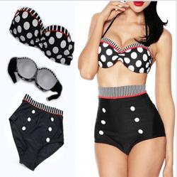 Maxwells Attic: 65% Off On Vintage Pin-Up High-Waisted Swimsuit + Free Shipping