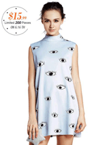 Choies: Choies Limited Edition Eyes Print Sleeveless Dress