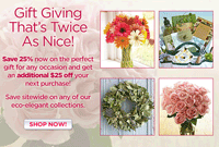 Organic Bouquet: 25% Off Sitewide + Extra $25 Off