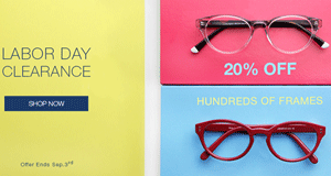 EyeBuyDirect: Labor Day Sale 20% Off