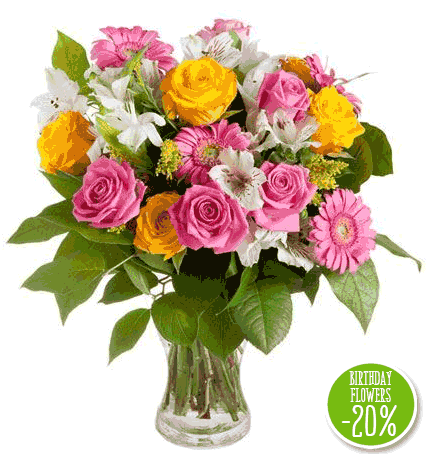 Flora Queen: Congratulations: Pink And Yellow Roses