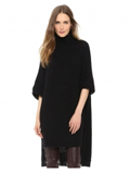 Abaday: Black Half Sleeve Oversized High Low Sweater