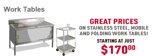 IndustrialSupplies.com: Get Stainless Steel Mobile & Folding Work Tables Starting At $170