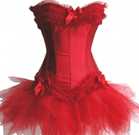 FancyLadies: 50% Off Ruffled Hem Bowknot Lace Up Corset Dress