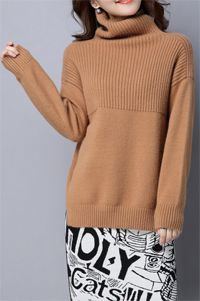 Dezzal: LUSHIJIAO Turtleneck Ribbed Sweater For $ 59.99