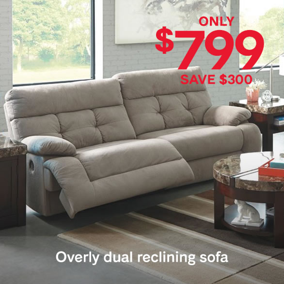 Ashley Homestore: $300 Off Overly Reclining Sofa