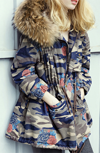 Dezzal: MAXMARTIN Hooded Camo Parka Coat Only For $147.67