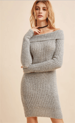 EmmaCloth: Just Need $20.99 Grey Off The Shoulder Pencil Dress