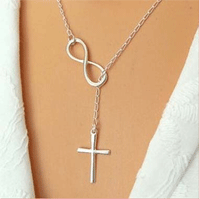 Liligal: 88% Off Silver Cross Pendant Thin Chain Necklace