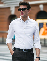 Coolsmen: 70% Off Casual Shirt With Collar Decoration Pure Color