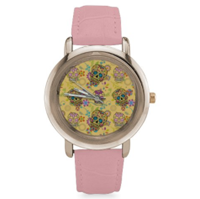 Teeamazing: Sugar Skull Women's Rose Gold Leather Strap Watch