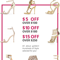 FSJshoes: Shoes For Golden：$15 Off $250+