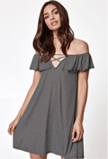 PacSun: 30% Off LA Hearts Ribbed Ruffle Off-The-Shoulder Dress