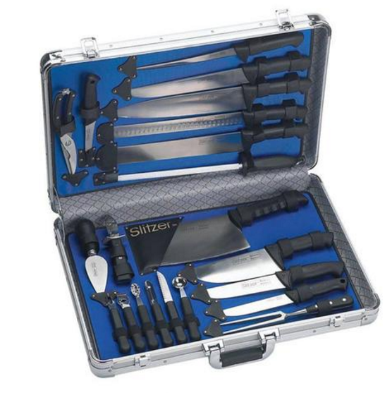 Peazz: Slitzer™ 22pc Professional Chef's Cutlery Set In Case