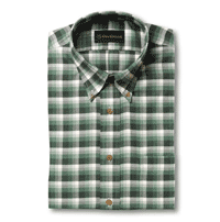 Allen Edmonds: 76% Off Brushed Cotton Green Check Sport Shirt