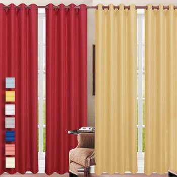 Mobstub: 79% Off -  Heavy Faux-Linen Grommet Curtains And Panels- 10 Colors