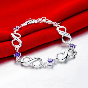 Mobstub: 87% Off - Sterling Silver Infinite Amethyst Gem Bracelet