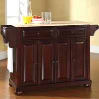 Best Priced Furniture: Alexandria Natural Wood Top Kitchen Island In Vintage Mahogany Finish