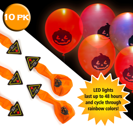 BoardwalkBuy: 70% Off 10 Pack: LED Pumpkin Halloween Balloons