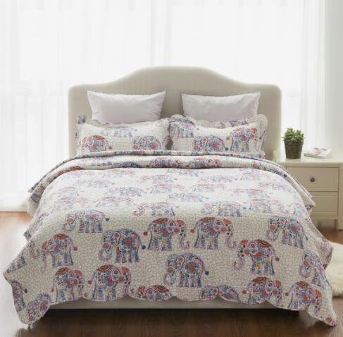 Bedsure Designs: Elephant Pattern Printed Quilt Set Just Sale $13.99