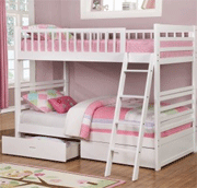 Wholesale Furniture Brokers: 45% Off Fraser III White Twin Over Twin Bunk Bed With Storage Drawers And Solid Wood