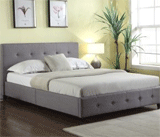 Wholesale Furniture Brokers: 43% Off Grace Grey Linen Tufted Queen Platform Bed By True Contemporary