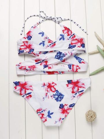 CooSummer: Floral Halter Wrap Bikini SetSale Price$13.26