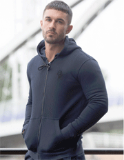 ENZO Jeans: Mens Designer Navy Athletic Hoodie Confirm For £21.99