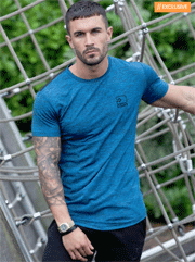 ENZO Jeans: Designer Mens Short Sleeved Blue Fitted T-Shirt For £9.99