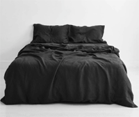 Bed Threads: Charcoal 100% Flax Linen Bedding Set From $250