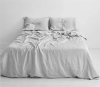Bed Threads: Pinstripe 100% Flax Linen Bedding Set From $250