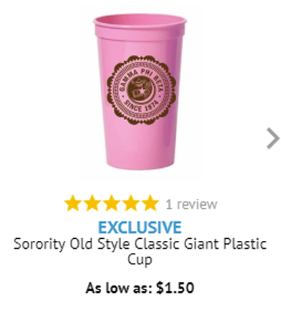 Express Design Group: SORORITY OLD STYLE CLASSIC GIANT PLASTIC CUP As Low As $1.5